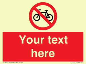 Custom No Cycling Sign